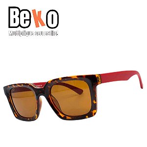 Óculos de Sol Onça Marrom Vermelho Unissex - UV400 - BEKO