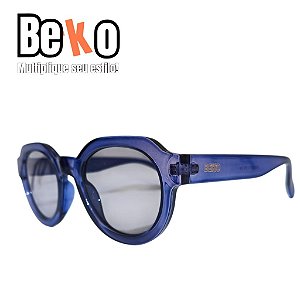 Óculos de Sol Raud Azul Translúcido Acetato Unissex - UV400 - BEKO