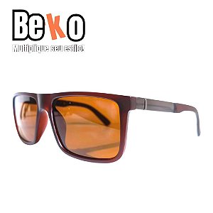 Óculos Quadrado Acetato Marrom Polarizado UV400 - BEKO