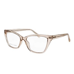 Armação Gatinho Nude Champanhe Transparente - Feminina Acetato Premium - BEKO
