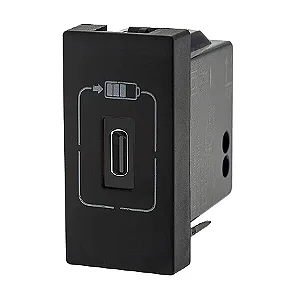 615097PT MODULO TOMADA USB-C 1.100MA PIAL PLUS+ PRETA LEGRAND