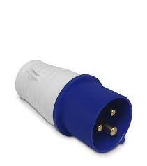 PLUG INDUSTRIAL - IP44 - 220VAC - 32A - 6HS - AZ - 2P+T - MODELO 023 SIBRATEC