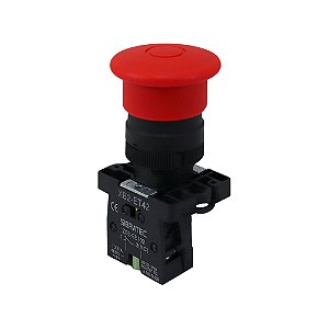 BOTAO DE EMERGENCIA PLASTICO COM TRAVA - MODELO: XB2-ES542 - 1NF SIBRATEC