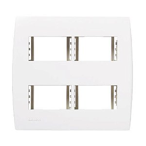 PLACA 4X4 4 MODULOS (SEÁRADO HORIZONTAL BRANCO ILUS - SOPRANO - COM SUPORTE A10/90 5TG99032