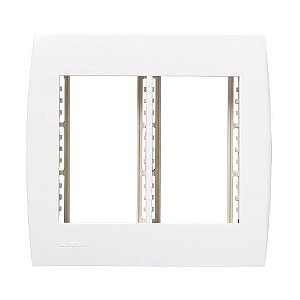 PLACA 4X4 6 MODULOS JUNTOS BRANCO ILUS - SOPRANO - COM SUPORTE A10/90 5TG99033