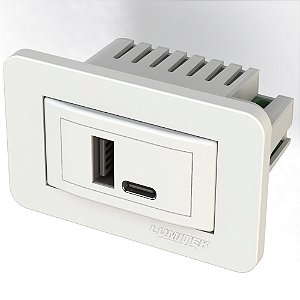 TOMADA USB+2S Tipo C+A 5V-2A+BRANCO LUMITEK