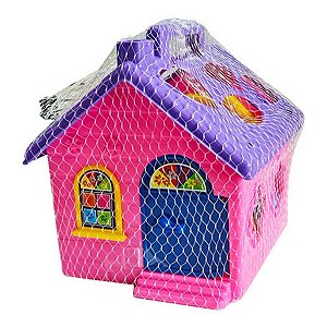 Brinquedo House Didactive - Casinha Didática Rosa Com 13 peças
