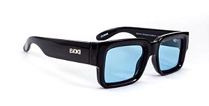 Óculos De Sol Evoke Lodown A05 Black Shine Lente Blue