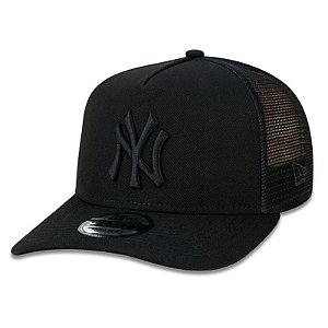 Boné New Era Aba Curva Trucker New York Yankees Black