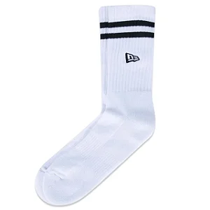 Meia New Era Cano Alto Com Listra No Punho White Black