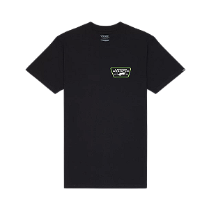 Camiseta Vans Full Patch Back Black Lime Green