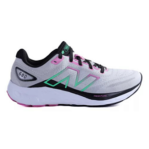 Tênis New Balance Fresh Foam 680V8 Feminino Cinza/Rosa