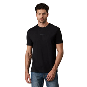 Camiseta Calvin Klein Jeans Masculina Logo Centralizado Black