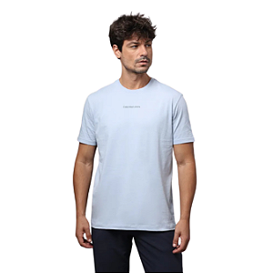 Camiseta Calvin Klein Jeans Masculina Logo Centralizado Lavanda