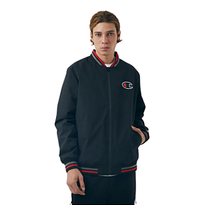 Jaqueta Bomber Jacket Champion C Logo Patch Black