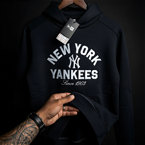 Moletom New Era Mlb Heritage Hoodie New York Yankees Black