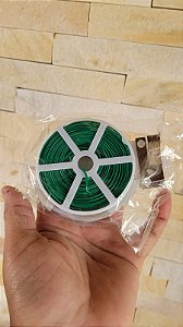 Fio Aramado 50m C/ Cortador Amarrilho Orquídea Fechar Sacos Cor Verde