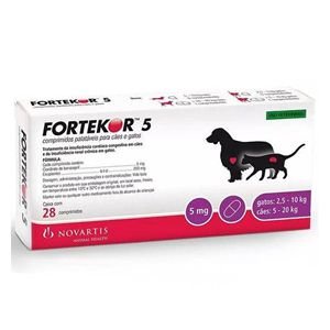 Fortekor Cães e Gatos 5mg 28 comprimidos Elanco