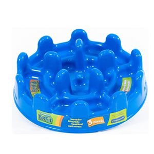 PET GAMES COMEDOURO LENTO PET FIT 27cm AZUL  para cães acima de 10kg.