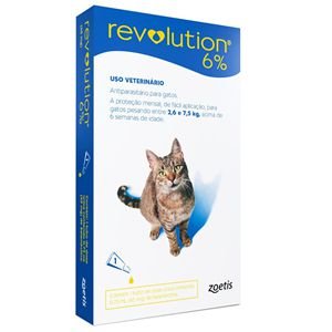 Revolution Antipulgas 2,6 a 7,5kg 6% 0,75ml Para Gatos Zoetis