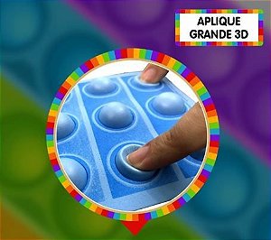 Aplique grande pop it 3D - Azul