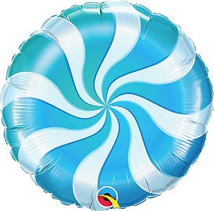 Balão Metalizado  - Bala Espiral Azul  - 18 Polegadas