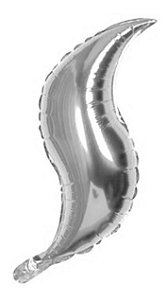 Balão Metalizado Cauda de Sereia - Prata - 45 cm