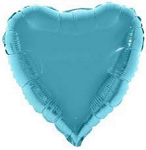 Balão Metalizado  - Coração Azul claro - 45cm