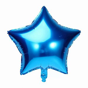 Balão Metalizado  - Estrela Azul- 45cm