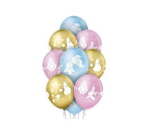 Balão Premium Princesas Disney - 12 Polegadas -10 unidades