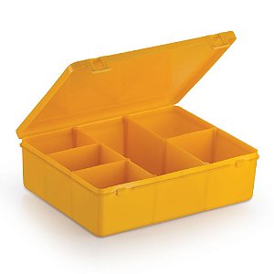 Caixa Organizadora para Guloseimas - 6 divisórias - Amarela