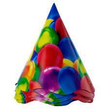 Chapéu de Aniversário Balões - 12 unidades
