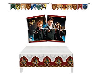 Kit Decoração Decoração - Harry Potter -  Painel Faixa Toalha De Mesa