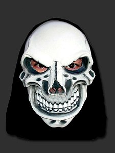 Máscara Latéx Halloween - Caveira Maquiavélica com Capuz