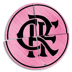 Painel 4 Folhas Decorativo - Flamengo Rosa