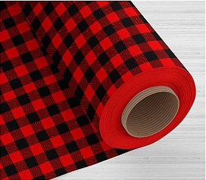 Tecido TNT Estampado Xadrez Vermelho 1,4m x 2m Decoracao