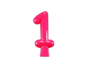 Vela de Aniversário Pink Neon - Número 1