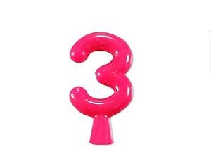 Vela de Aniversário Pink Neon - Número 3