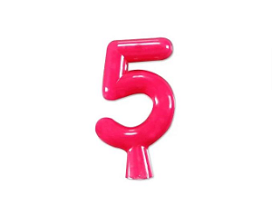 Vela de Aniversário Pink Neon - Número 5