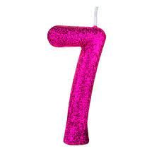Vela Numeral Cintilante nº 4 Pink glitter - Pink - Regina - Clube das Festas