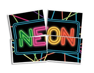Painel De Festa 4 Partes Neon