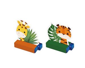 Caixa Bis - Festa Safari  Tigre e Girafa - 08 unidades - Cromus - Clube das Festas