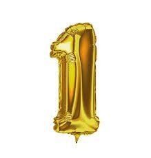 Balão Numero 1 - Dourado - Metalizado 40cm