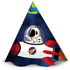 Chapéu de Aniversário Espacial Astronauta  - 12 Un- Regina Festas  - Clube das festas