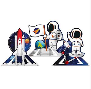 Decoração De Mesa Espacial Astronauta 06 Unidades - Regina - Clube das Festas