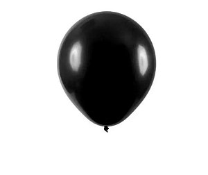 Balão Látex - 16 Polegadas - Preto  -12 unidades