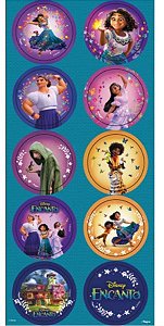 Adesivo Redondo Encanto Disney - 03 cartelas