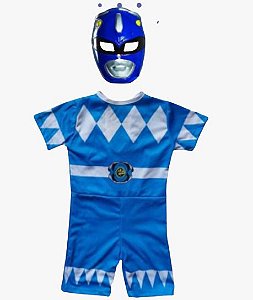 Fantasia Infantil Personagem Power Ranger Azul  - Clube das Festas