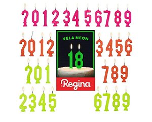 Vela de aniversário Glitter Verde Neon -1un - Regina -Clube das Festas