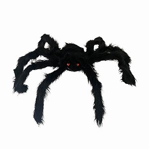 Aranha Peluda Preta 30cm Halloween